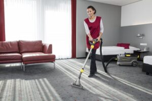 Clean the carpet using a vacuum